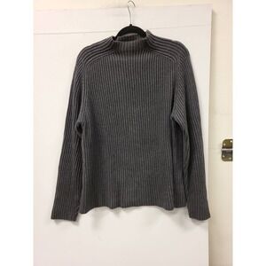 BRANDINI le collezioni Gray Cotton Ribbed Mock Neck Sweater Mens Size M United